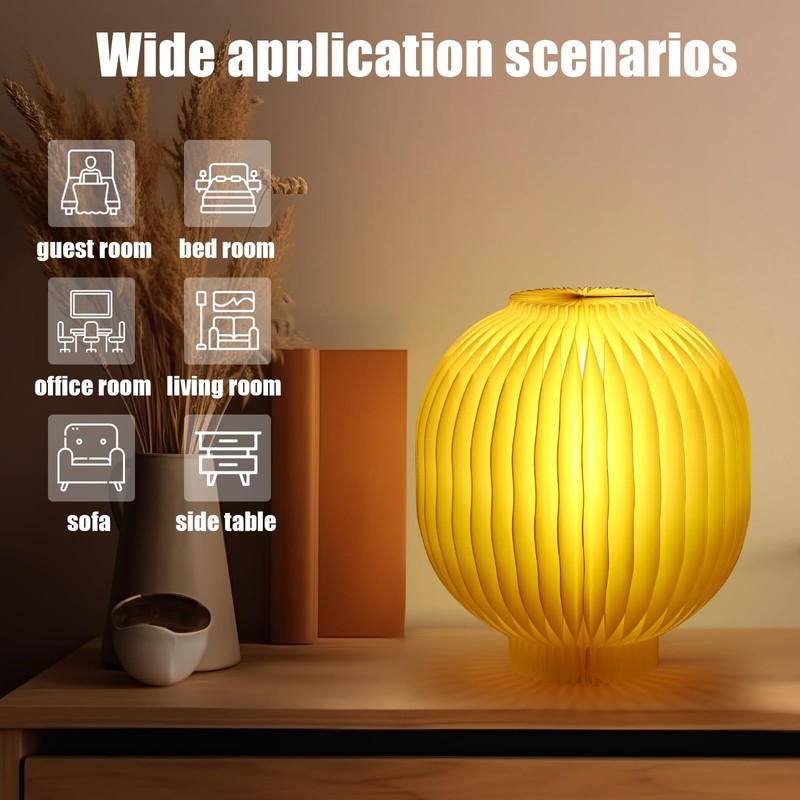 Gulfmew 2 Sets Desk Lam, Modern 3D Honeycomb Paper Lantern
