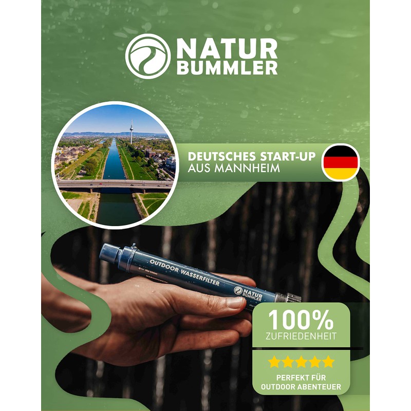 Naturbummler ® Outdoor Water Filter 2000 Litres [Co2 Neutral] Includes