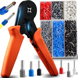Retoo Crimping Pliers Wire End Ferrules Cable Lugs Gripper Pliers with Cable Sleeves Set of 600 Wire End Ferrules Tool Kit 0.25-10.00 mm², Wire End Ferrule Pliers, Crimping Pliers, Power Tool, Cable