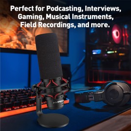 Foam Windscreen for HyperX QuadCast S - Microphone Pop Filter for Hyper X Quad Cast USB Mic - Pop Guard Mic Cover Filters Recording Vibrations and White Noises