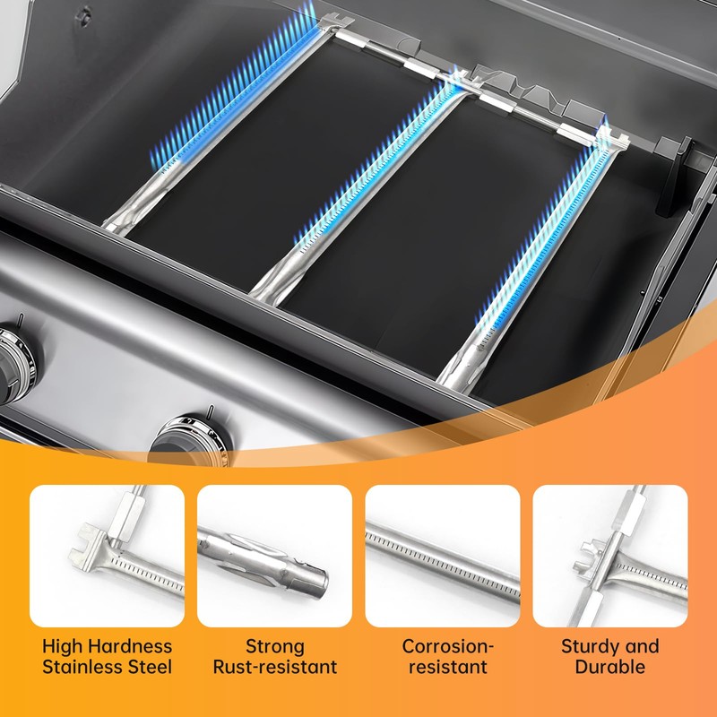 RuiTEERS 7636 Flavorizer Bars and 69787 Grill Burner for Weber