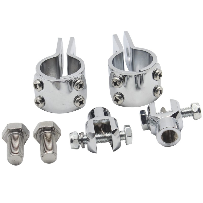 YHMOTO Motorcycle Foot Peg Clamps Highway Pegs Mount Kit 1.25"