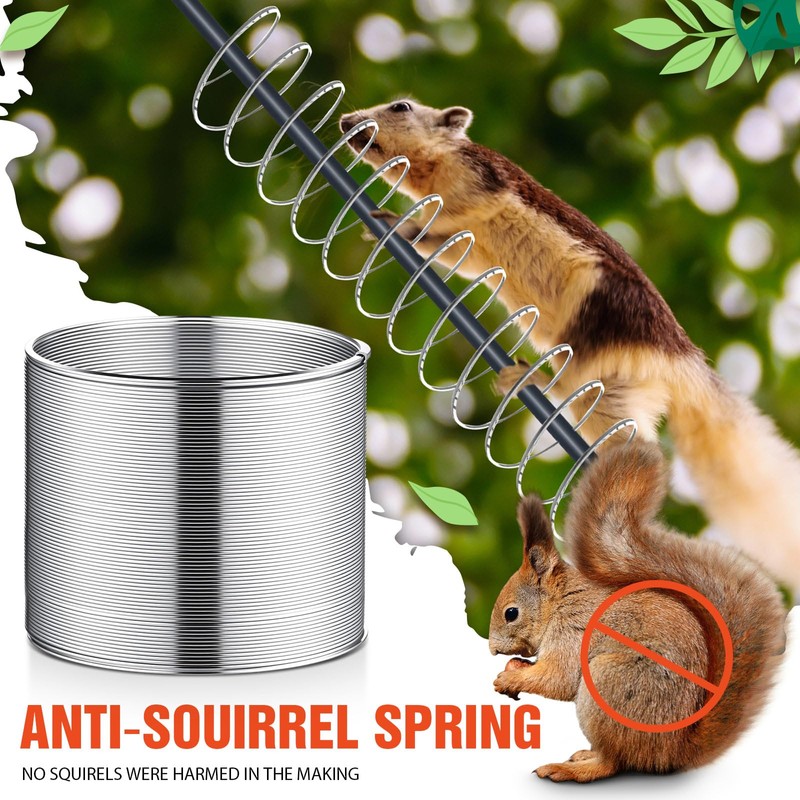 Qualirey 6 Pcs Metal Squirrel Baffle Squirrel Proof Spring for