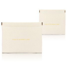 Garegce 2 PCS Purse Pouches, Soft PU Leather Makeup Bag Snap Closure Organizer Pouch for Coin Lipstick Cosmetics, Mini Wallet Change Holder Bag for Men Ladies Women Girls - White