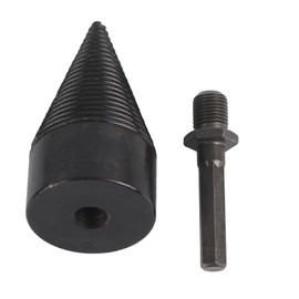 Firewood Drill Bit Wood Log Splitter Carbon Steel Cone Hex Shank Drilling Tool Black 45mm / 1.77in
