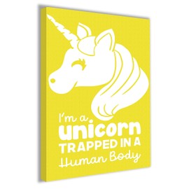 Hippowarehouse I'm a unicorn trapped in a human body Printed Canvas 21cmx31cm Wall Art Design Classroom Gym Room Home Office Décor