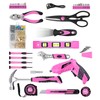 143 Pcs Pink Homeowner Tool Set with 3.6V Cordless Screwdriver