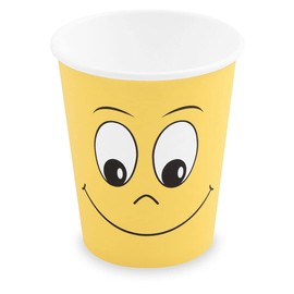 VEPATIM 50 Hot and Cold Drinks Paper Cups Smiling Face 200 ml 280 ml