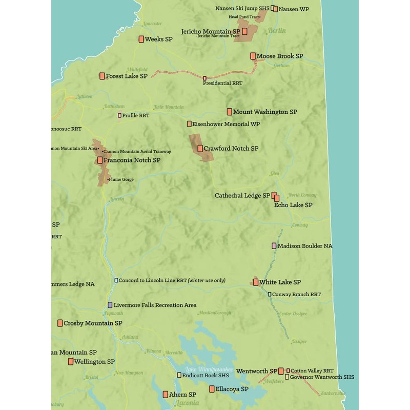 Best Maps Ever New Hampshire State Parks Map 18x24 Poster