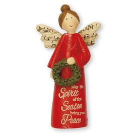 Loving Jesus XMAS ANGEL Resin Christmas Message Music Angel 4" Christian Message Inspirational Xmas gift