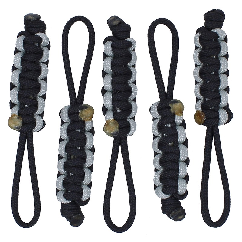 BubbasGarageTv - Large Heavy Duty Paracord Zipper Pulls (Light Grey)