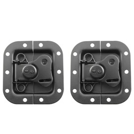 JCBIZ 2pcs Black 82x77mm Recessed Butterfly Twist Catch 3.2x3 Inch Spring Loaded Latch for Flight Road Case Cabinet