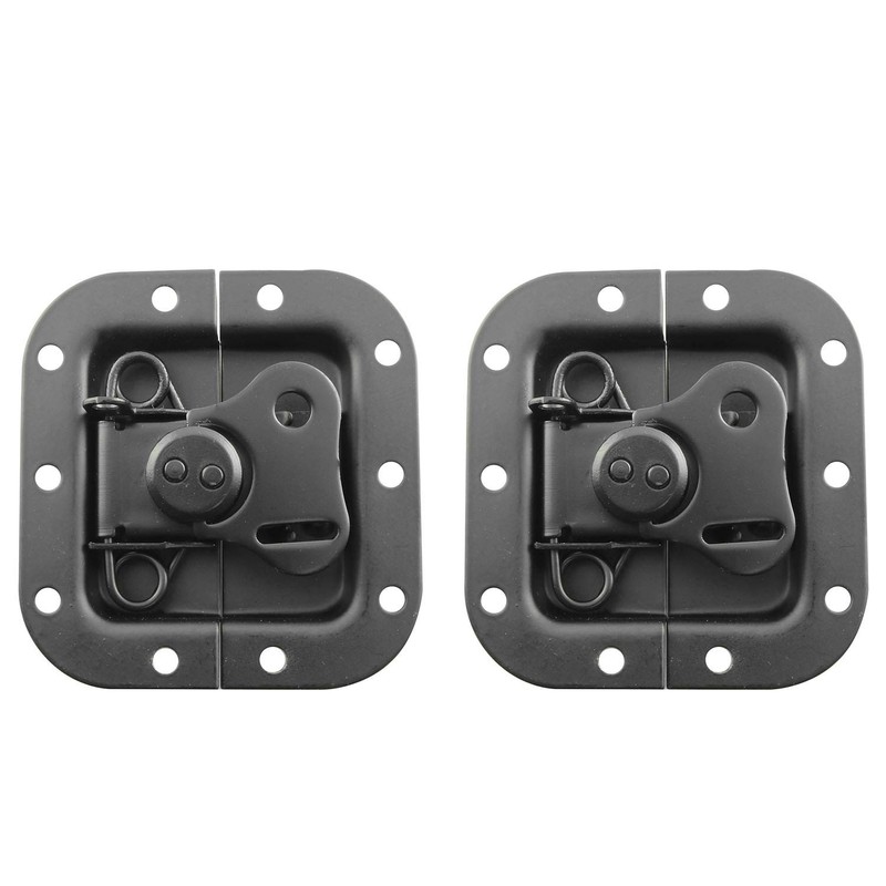JCBIZ 2pcs Black 82x77mm Recessed Butterfly Twist Catch 3.2x3 Inch