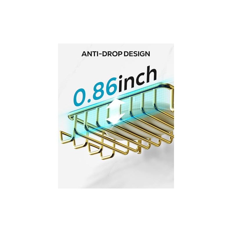 Nieifi - Jabonera para pared de ducha con 4 ganchos,