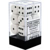 Chessex Opaque 16mm D6 White/Black Dice Block 12 Pipped Dice,