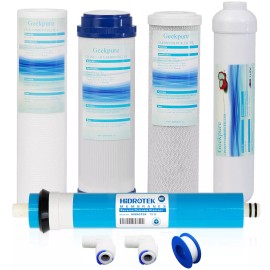 Geekpure 5 Stage Reverse Osmosis Water Filter Replacements Set Plus 75 GPD Ro Membrane