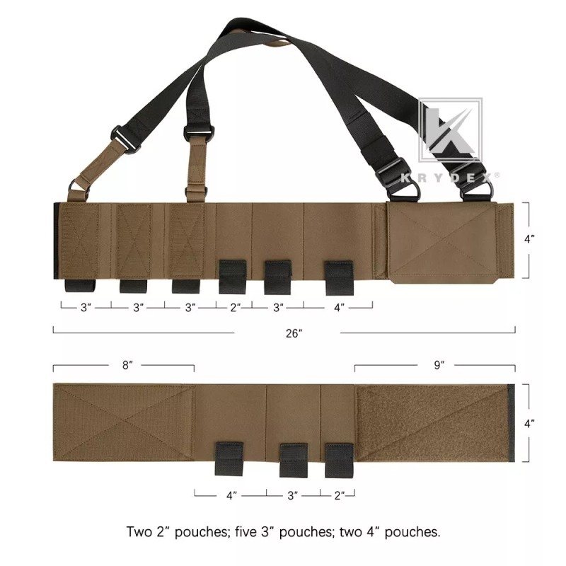 KRYDEX Concealed Carry Low-Vis Ready Chest Rig Elastic Cummerbund Coyote