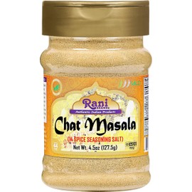 Rani Chat Masala (14 Spice Seasoning Salt) Tangy Indian Seasoning 4.5oz (127.5g) PET Jar ~ All Natural | No MSG | Vegan | No Colors | Gluten Friendly | NON-GMO | Kosher | Indian Origin