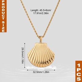 Mikovivi Gold Shell Necklace for Women, Simple Gold Plated Necklace Dainty Gold Necklace Seashell Necklace Conch Shell Necklace Gold Jewelry for Women Gift Decoration