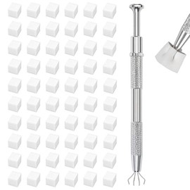 200 Stück Nail Art Schwämme mit Metallgreifer, nagel designing zubehör, 100 Mini-Schwämme, Greifer für Nageldesign und Ombre-Muster (Weiß)