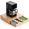 Peohud Bamboo Coffee Pod Drawer, Espresso Coffee Capsule Holder with