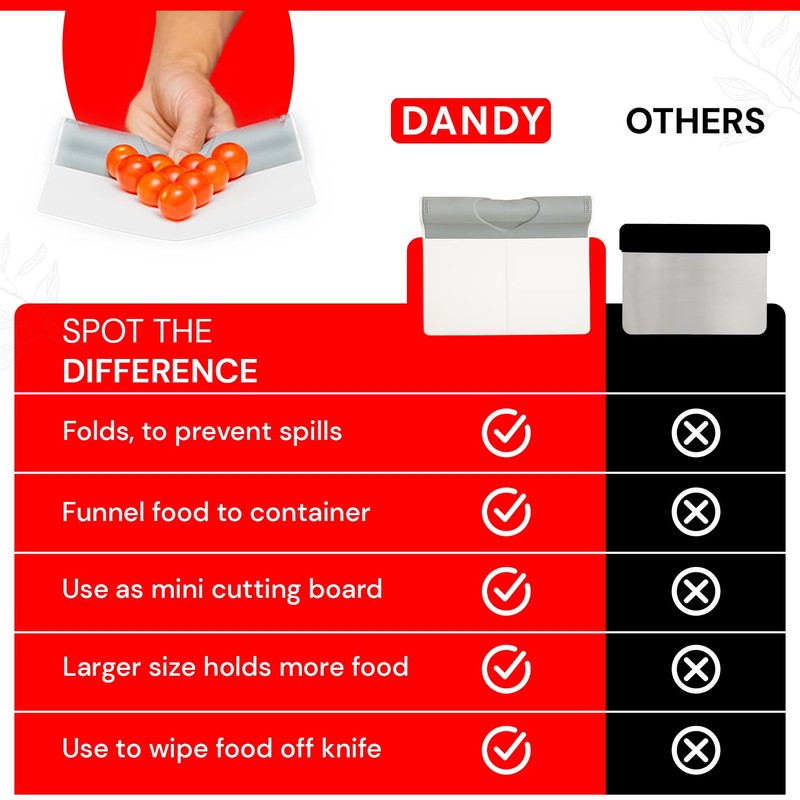 DANDY ScooperDuper - Multi-Purpose Folding Food Mover, Bench Scraper, Dough