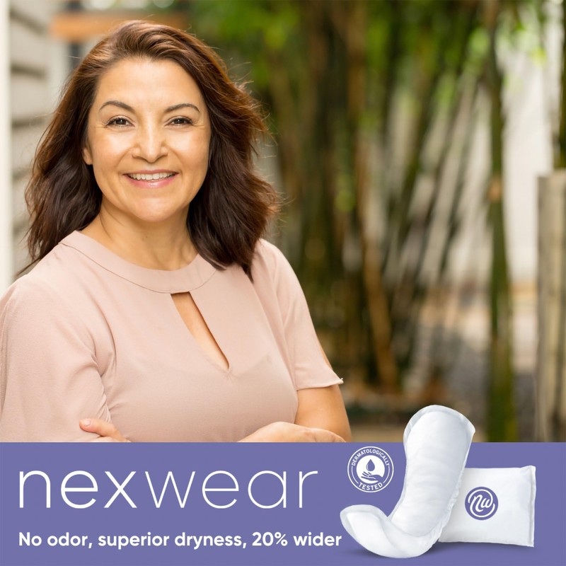 Nexwear Incontinence Pads for Women, Skin-Safe Design, Ultimate Absorbency Bladder