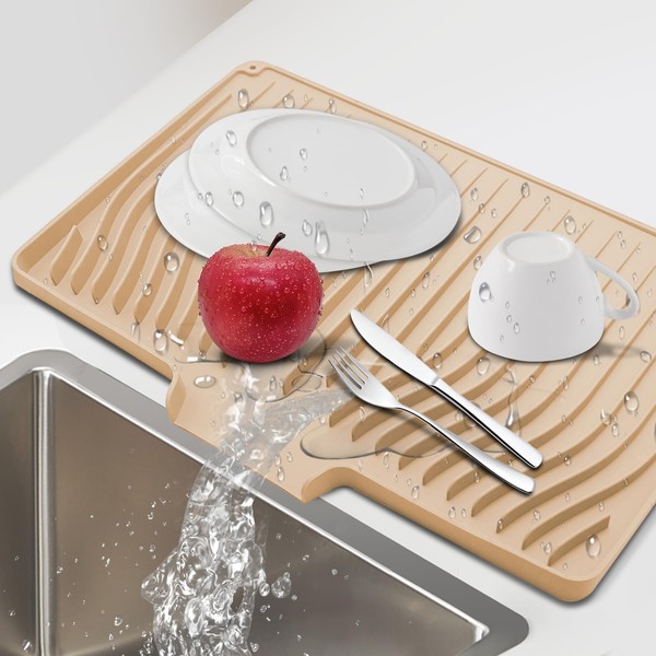 Silicone Dish Drying Mat for Kitchen Countertops and Sinks,19 x13.7