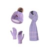 NATUST Hat Scarf Gloves Set Women's Winter Thick Knitted Set,