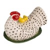 Creative Co-Op Stoneware Vintage Reproduction Hen Shaped Butter Dish, Multicolor