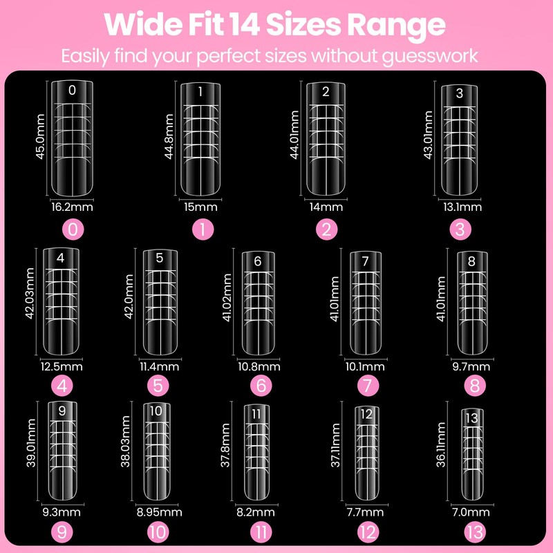 GlimightyX Toe Dual Forms for Polygel,140Pcs Poly Gel Toenail Forms