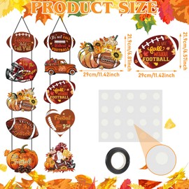 CroBlissful 2 Sets Fall Football Banner Fall Y'all Decorations Porch Banner Football Welcome Door Sign Holiday Front Door Sign for Indoor Outdoor Decor