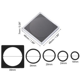 PATIKIL Coin Snap Holder, 6 Pack Silver Dollar Coin Holders for Collectors Coin Case with Foam Gasket Square Fit 19/24/29/34/39mm Coins, Clear Black