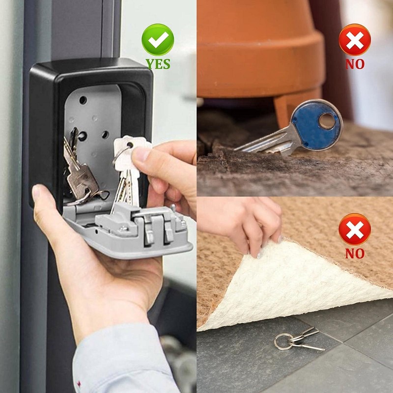 Holdfiturn Wall Mounted Key Safe Combination Lock Box with 12-Digit