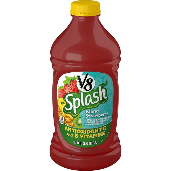V8 Splash Island Strawberry, 64 oz. Bottle (Pack of 6)