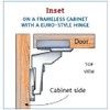 Lock Connection™-inset cabinet European Hinges, non-soft close, screw Mount, 105