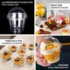 TABLECLOTHSFACTORY 50 Pack Clear Dome Lid Plastic Dessert Parfait Cups,