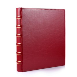 WOT I Deluxe Trading Card Binder, 540 Pockets Collectible Card Binder Sleeves, Refillable Leather 3 Ring Binder with Double Sided Pockets for Holding Cherished Cards - Red