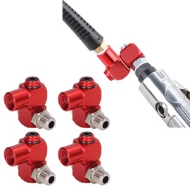Air Hose Connector 1/4in NPT Thread 4Pcs Universal Air Tool Swivel Set 360 Degree Rotation Connector, Industrial Air Fittings Pneumatic Tool Adapter Hardened Steel Joint Coupler