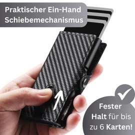 Wolkenstein Leather Card Case with Coin Compartment Men's Credit Card Holder Money Clip Slim Wallet Genuine Leather RFID Protection