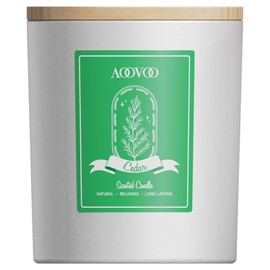 AOOVOO Cedar Scented Candles for Women - Aromatherapy Candle with Crystals Inside, 10oz Soy Candles for Home Scented, Birthday Gifts Candle for Women Mom