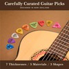 Premium Acoustic Guitar Picks Variety Pack with Play Style Guide