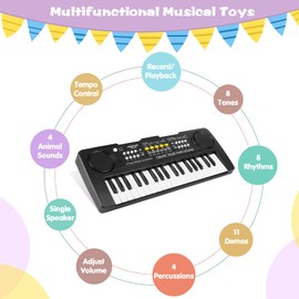37 Key Piano Keyboard for Kids Musical Toys for 3 4 5 6 Year Old Girls Kids Piano Portable Music Keyboard Electronic Educational Learning Toys Birthday Easter Gifts for Children Boys Age 3-5