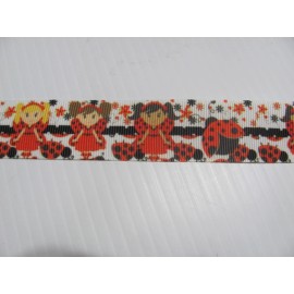 Ladybug Angel 1 inch Grosgrain Ribbon