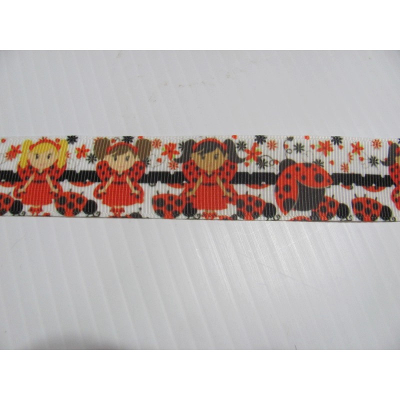 Ladybug Angel 1 inch Grosgrain Ribbon