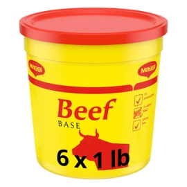 Maggi Beef Base, Stock and Bouillon, Gluten Free, No Added MSG, Bulk 1 lb Tub (Pack of 6)
