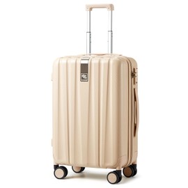 Hanke 20 Inch Carry On Luggage 22x14x9 Airline Approved Lightweight PC Hard Shell Suitcases with Wheels Travel Luggage Rolling Suitcase Travel Luggage Bag for Weekender（Cuba Sand）
