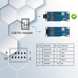 GINTOOYUN Mini PCI-E WWAN/LTE Card to Motherboard USB 9-Pin Adapter Mini PCIE 3G/4G Network Card to Motherboard USB 9-Pin Test Converter with SIM Slot for WWAN/LTE Cards