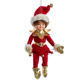 Kurt Adler 10-Inch KSA Kringles Red & Gold Elf Ornament