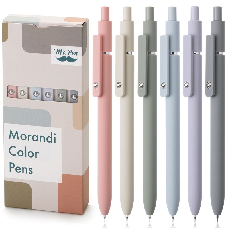 Mr. Pen - Retractable Fine Point Gel Pens, 6 Pack,
